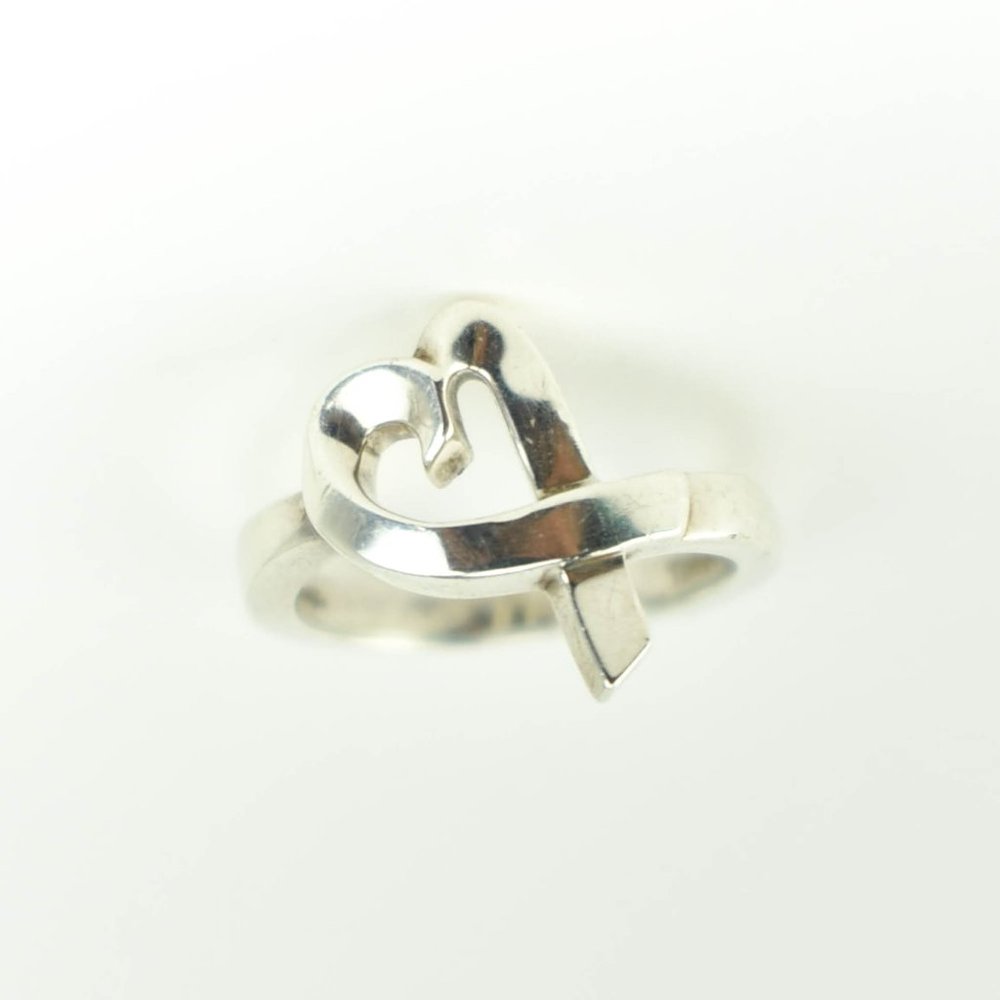 TIFFANY & CO Silver Loving Heart Ring (ms) - Picture 1 of 7